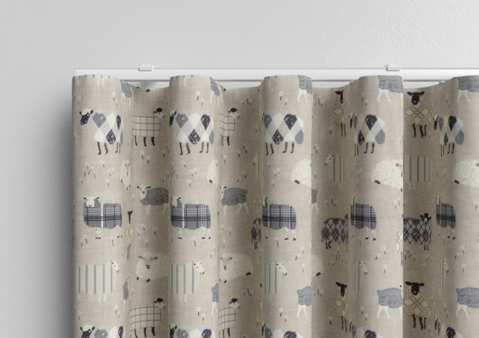 Baa Baa, Charcoal - Made to Measure Curtains - Image 13